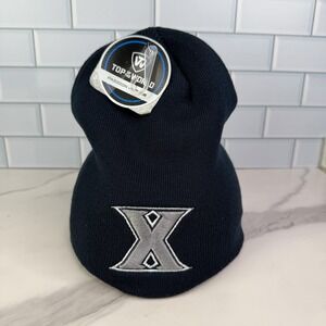 Xavier Musketeers Hat Beanie Mens Blue NCAA Basketball College Winter Knit